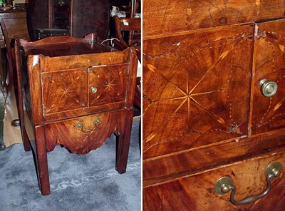 Lot 313 - George III Marquetry Inlaid Mahogany Pot Cupboard