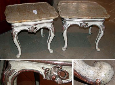 Lot 435 - Pair of Italian Rococo Style Marble Top...