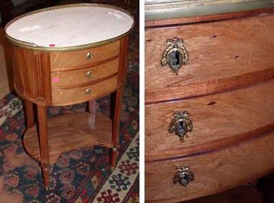 Lot 431 - Louis XVI Style Marble Top Mahogany Occasional...
