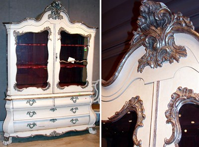 Lot 251 - Dutch Rococo Style Painted and Silvered Wood...
