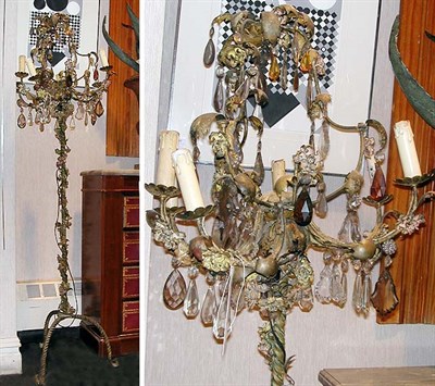Lot 138 - Italian Painted Metal Floriform Six-Light...