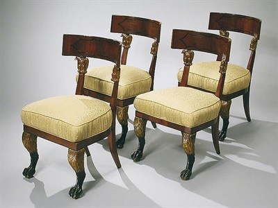 Lot 425 - Set of Four Baltic Neoclassical Parcel Gilt...