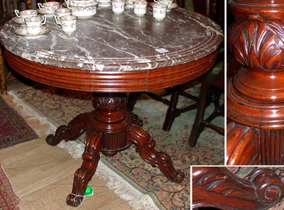 Lot 222 - Victorian Marble Top Mahogany Center Table
