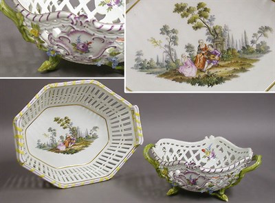 Lot 310 - Two Continental Porcelain Baskets One Meissen,...