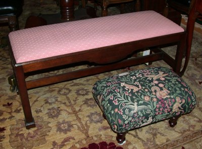 Lot 446 - Georgian Style Upholstered Mahogany Bench...