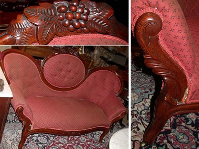 Lot 425 - Victorian Upholstered Mahogany Medallion Back...