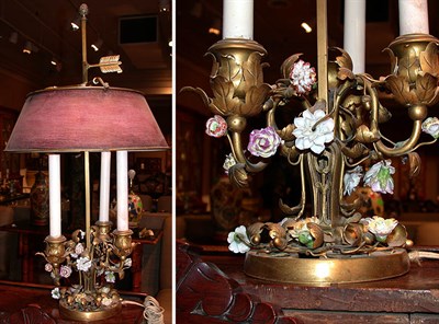 Lot 414 - Louis XV Style Gilt-Metal and Porcelain...