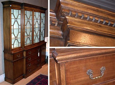 Lot 296 - George III Style Mahogany Breakfront Bookcase