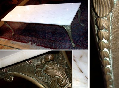Lot 304 - Louis XV Style Marble Top Gilt-Metal Low Table