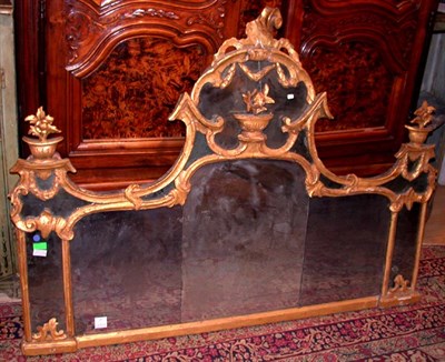 Lot 255 - Continental Rococo Gilt-Wood Overmantel Mirror...
