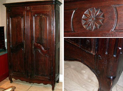 Lot 455 - Provincial Louis XV Oak Armoire