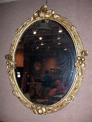 Lot 282 - Louis XVI Style Gilt and Silvered Wood Mirror...