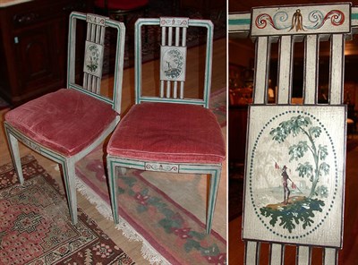 Lot 355 - Pair of Neoclassical Style Painted Side Chairs