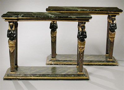 Lot 269 - Pair of Classical Style Marbelized, Gilt and...