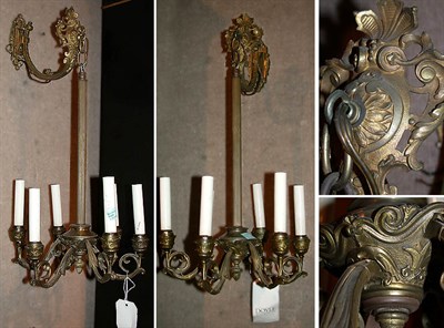 Lot 340 - Pair of Victorian Style Gilt-Metal Six-Light...