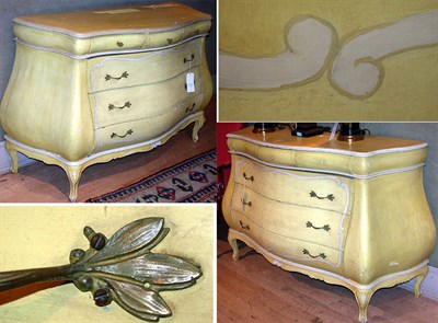 Lot 294 - Pair of Italian Rococo Style Painted Commodes