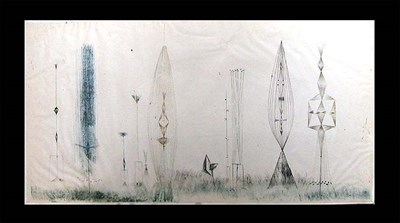 Lot 81 - Harry Bertoia UNTITLED Color monotype, pale...