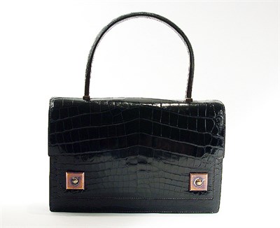 Lot 833 - Hermes Navy Crocodile Piano Bag