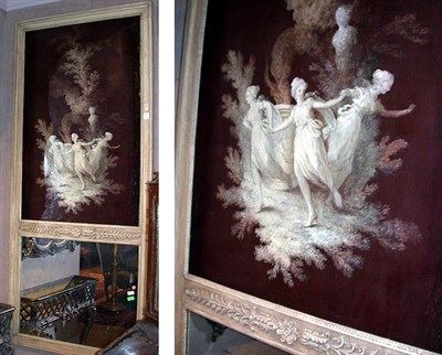 Lot 400 - Louis XVI Style Ivory Painted Trumeau The...