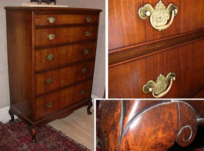 Lot 247 - Georgian Style Walnut Tall Chest of Drawers