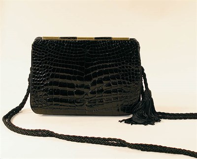 Lot 864 - Judith Leiber Black Alligator Handbag