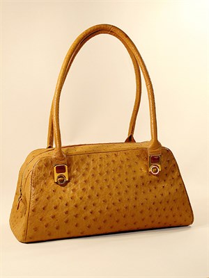 Lot 866 - Judith Leiber Tan Ostrich Handbag
