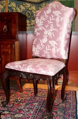 Lot 298 - Pair of Italian Rococo Walnut Side Chairs Mid...