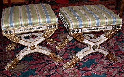 Lot 415 - Pair of Neoclassical Style Painted and Parcel...