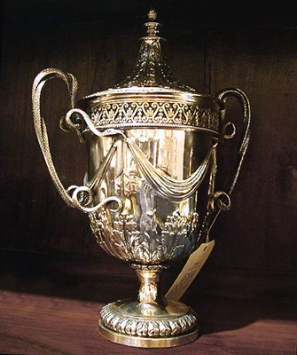 Lot 297 - George III Style Silver Plated Cup and Cover