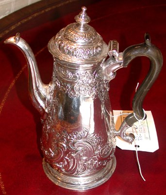 Lot 288 - George II Silver Coffee Pot Maker's mark...