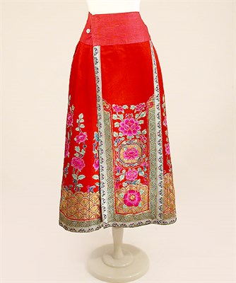 Lot 951 - Chinese Embroidered Silk Skirt