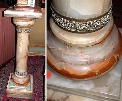 Lot 290 - Classical Style Alabaster Columnar Pedestal...