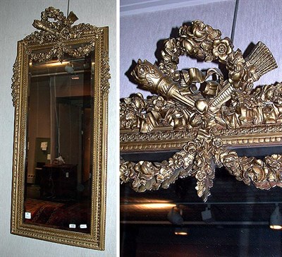 Lot 580 - Louis XVI Style Gilt-Wood Mirror Height 59...