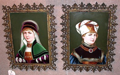 Lot 343 - Pair of Continental Porcelain Plaques Each...