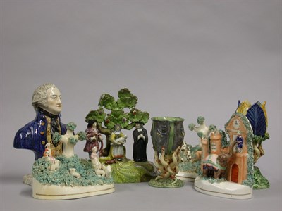 Lot 177 - Group of Seven Staffordshire Pottery Articles...