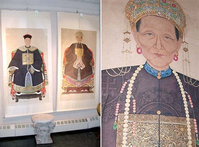 Lot 128 - Pair of Chinese Ancestral Portrait Scrolls