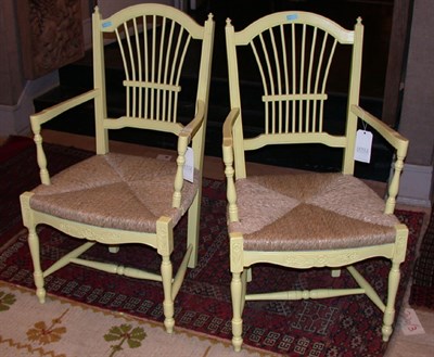 Lot 214 - Set of Six Provincial French Style Painted...
