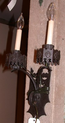 Lot 177 - Pair of Continental Baroque Style Wrought Iron...