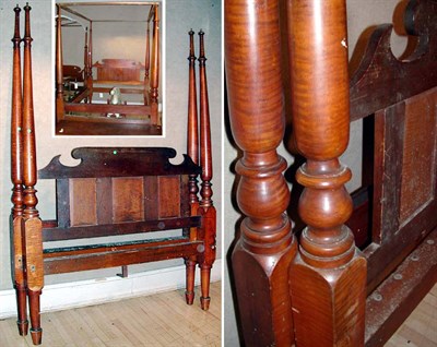 Lot 210 - Federal Figured Maple Four-Post Canopy Bed...