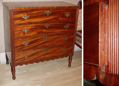 Lot 195 - Late Federal Mahogany Chest of Drawers The...