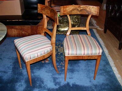 Lot 279 - Set of Six Biedermeier Walnut Side Chairs