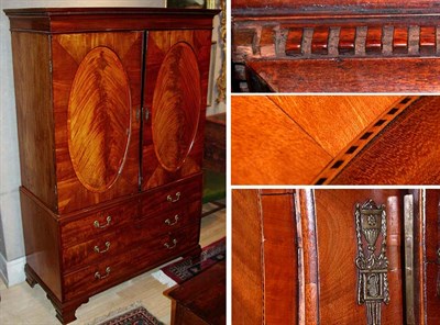 Lot 182 - Georgian Mahogany Linen Press