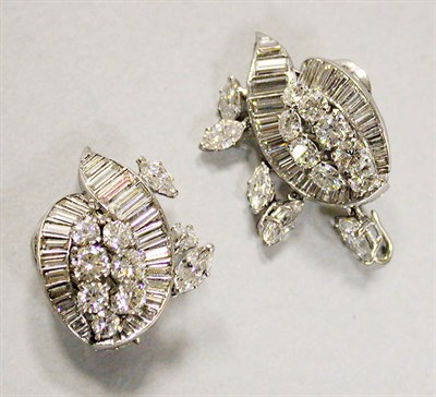 Lot 402 - Pair of Diamond Earclips