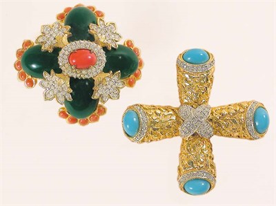Lot 917 - Two Kenneth Jay Lane Brooches