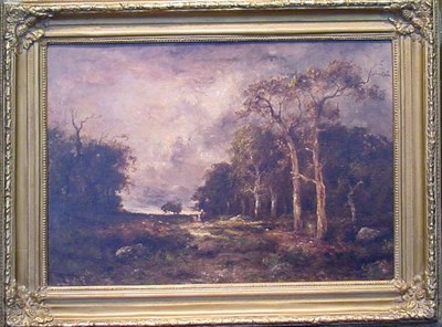 Lot 58 - Manner of Camille Magnus FIGURE IN A WOODED...