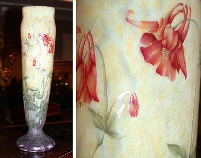 Lot 518 - Daum Nancy Enamel Decorated Cameo Glass Vase...