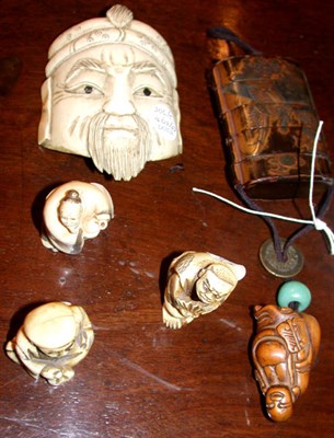 Lot 306 - Group of Three Japanese Ivory Okimono;...
