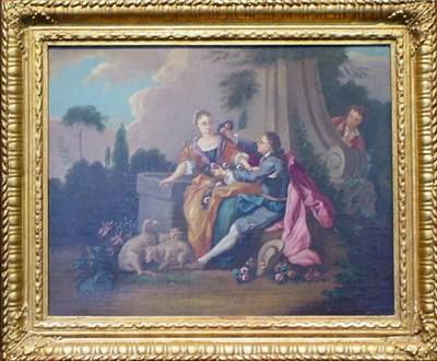Lot 98 - Manner of Nicolas Lancret COURTING SHEPHERDS...