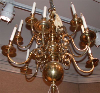 Lot 316 - Dutch Baroque Style Brass Twelve-Light...