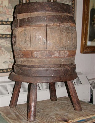 Lot 392 - German Iron Bound Barrel on Stand
